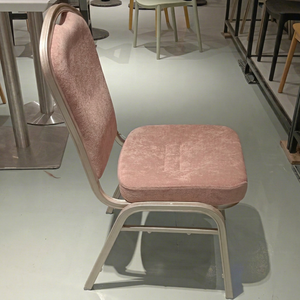 custom restaurant furniture Modern Pink Velvet Hotel <b>Chair</b> With Metal Frame Solid Back <b>Stackable</b> Indoor Commercial Furniture - Product Image 1