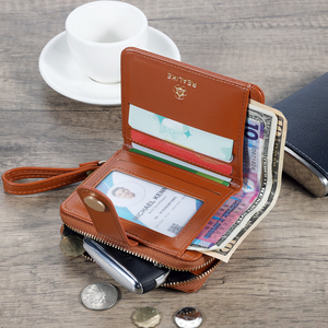 Cartera <span class=keywords><strong>de</strong></span> cuero delgada pequeña minimalista personalizada para hombres y mujeres 6 tarjetero y bolsillo para monedas <span class=keywords><strong>con</strong></span> ranura para efectivo - Product Image 1
