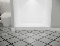 Produk tren instalasi mudah Shower Pan berbudaya marmer Shower Tray kamar mandi berjalan di parit Drain Shower Pan