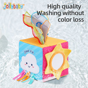 Jollybaby Boîte à mouchoirs carrée magique sensorielle douce pour nourrisson, jouet en peluche, boîte à mouchoirs et <span class=keywords><strong>mouchoir</strong></span> personnalisé - Product Image 4