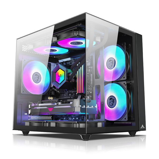 Manufacturer Custom M-ATX Gaming Computer Cases & Towers With Tempered Glass PC Cabinet RGB Cooling Fan Gaming PC Computer Case