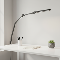 Lampe de bureau LED électrique à pince en aluminium de style nordique, 3 sources lumineuses, flexible, simple, moderne, avec mémoire de luminosité et protection oculaire