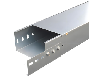 Goulotte de câblage industrielle robuste en acier inoxydable 304, résistante à la corrosion, à fond plein, pour applications électriques de construction - Product Image 1