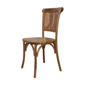 Silla Nórdica Retro de Madera Maciza con Gel Antideslizante, Patas Silenciosas y Respaldo de Ratán para Hogar, Comedor, Balcón o Villa - Product Image 4
