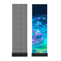 Panneau LED transparent flexible P3.91 pour intérieur, affichage holographique 3D, connectable pour la publicité sur vitrine