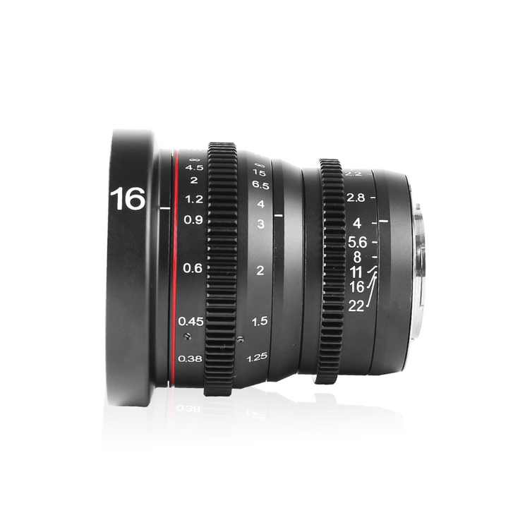 Meike 16mmT2.2マウントMFT用マニュアルフォーカス非球面ポートレート 