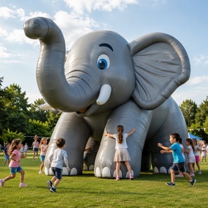 Mascotte géante gonflable en forme d'éléphant, PVC de qualité commerciale, décoration animale gonflable publicitaire pour la promotion des zoos - Product Image 1