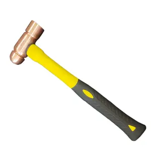 China hayonex funken freies Sicherheits werkzeug roter Kupfer hammer Faser griff Hersteller Direkt versorgung Rundkopf hammer