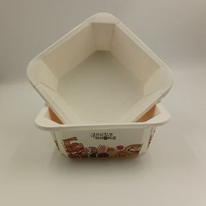 Boîte à salade rectangulaire en papier kraft de qualité supérieure, prix d'usine, qualité alimentaire, plateau octogonal en papier - Product Image 1