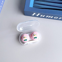 Coloré dessin animé canard oie mode Portable fraise simplicité mignon étui à lentilles de Contact emballage cosmétique boîte cadeau avec péage