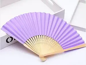 Éventails pliants personnalisés en bambou et tissu, avec logo imprimé sur mesure, pour fêtes, festivals, musique, usage décoratif, souvenir, 2021 - Product Image 5