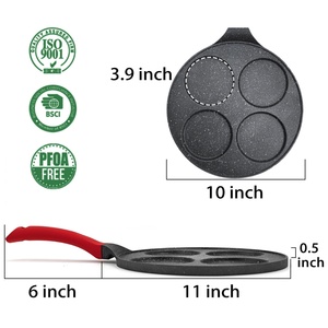 High Quality 4-Hole Round Egg Frying <b>Pot</b> Non-Stick Aluminium Kitchen Cookware <b>Sets</b> Waffle Pancake Frying Pan Made of Metal - Product Image 4