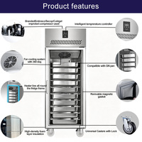 Réfrigérateur commercial vertical de type européen, porte simple, en acier inoxydable, pour restaurant, GN -5C +5C, dégivrage automatique, OEM