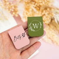 Marque-page magnétique carré personnalisé avec logo, en cuir PU souple, marqueur créatif pour carnet, clip portable pour livre, marque-pages