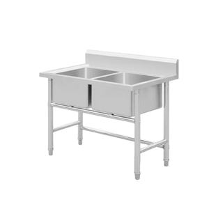 Évier double en acier inoxydable VICTORY KITCHEN VKTS-1268, 120*60*80, 10L, argenté, pour lavage de cuisine - Grande promotion - Product Image 1