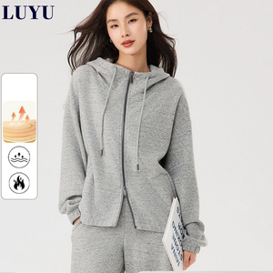 <span class=keywords><strong>Sudadera</strong></span> con <span class=keywords><strong>Capucha</strong></span> LUYU de Nuevo Diseño, de Forro Polar para Invierno, con Doble Cremallera, para Mujer, Estilo Casual, de Lujo, Suave, Deportiva - Product Image 1