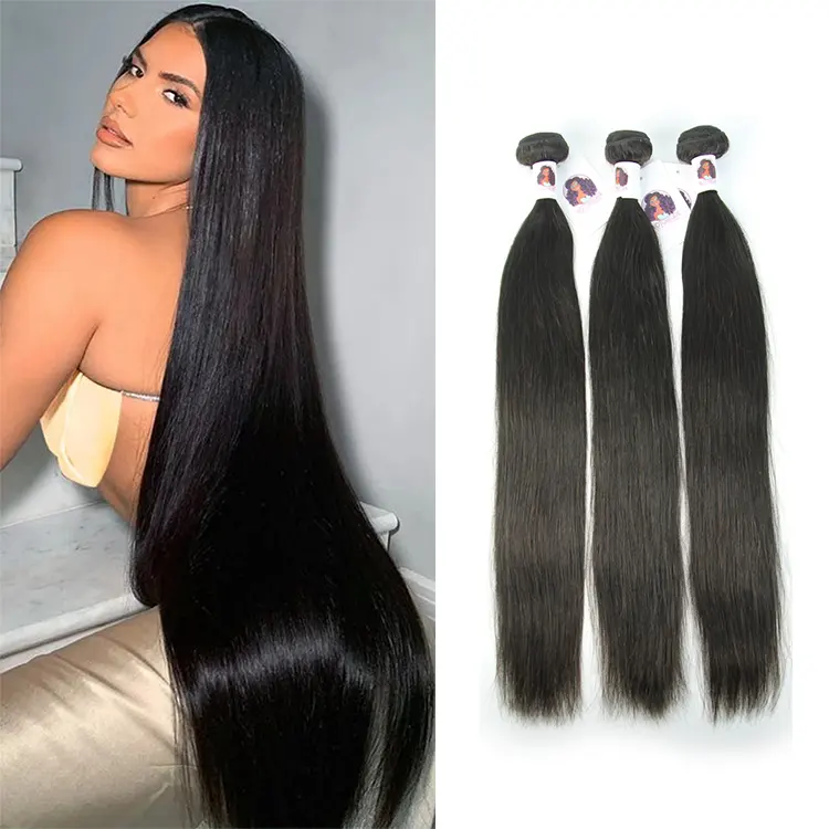 Wholesale Natural Black Color Human Hair Extension Straight Hair Bundles ,Original Brazilian Straight Hair