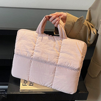Sac à ordinateur matelassé en polyester-coton de luxe personnalisé, sacs fourre-tout de grande capacité, sac pour ordinateur portable rembourré en coton pour les trajets domicile-travail