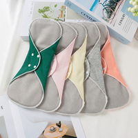 Serviettes hygiéniques lavables en tissu maillé de couleur unie, tailles variées, réutilisables, anti-fuites, pour les règles féminines