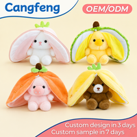 Juguete de Peluche Reversible Kawaii al por Mayor: Durian, Pato, Limón, Oso - Animal de Peluche para Juego de Escondite, Regalo para Niños, OEM Personalizado