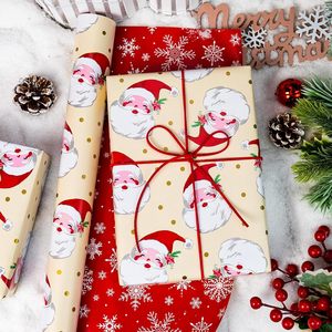 Yarcony Reversible Christmas <b>Wrapping</b> <b>Paper</b> 17 In X 33 Ft Santa Claus Design Gift Craft Use Recyclable - Product Image 2
