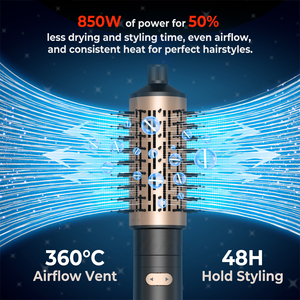 Styler capillaire professionnel 3-en-1 1000W, ensemble sèche-cheveux et brosse à air chaud, styler à air chaud auto-enroulant, outils de coiffage multifonctions - Product Image 5