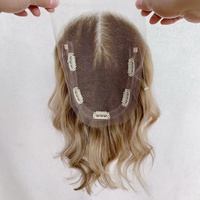 Topper de cheveux blonds invisibles en dentelle complète, cheveux humains vierges Remy avec cuticules alignées, nœuds décolorés, pour femmes