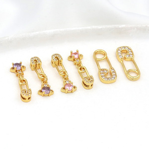 Chaîne d'espacement en or 18 carats avec zircon pour la fabrication de bijoux DIY, accessoires pour bracelets - Product Image 1