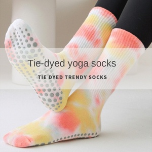 Custom Thin Tie Dyed Silicone Slip Resistant Tube Sports Socks in Summer Indoor Ladies' Fitness <b>Dancing</b> and Pilates Yoga Socks - Product Image 1