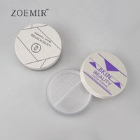 Pot de poudre libre compact vide en plastique de 5g avec tamis rotatif rond blanc étui à poudre libre pour maquillage du visage vente en gros