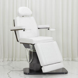 Cama de Masaje Giratoria de 3/4 Motores con Base de Acero Inoxidable Negro Titanio, Cama de Spa, Cama de Tatuaje Facial para Salón de Belleza - Product Image 1