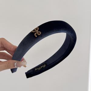 Serre-tête en velours avec nœud, large et doux, en éponge, pour femme, accessoire de cheveux élégant pour fête avec nœud coloré - Product Image 5