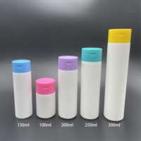 Bouteille à presser en plastique HDPE personnalisée 200ml 250ml 300ml bouchon de presse à disque imprimé à l'écran emballage cosmétique à extrémité ouverte facile