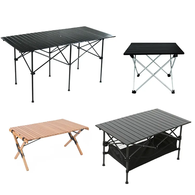 Tragbare Grill Wein Pool Kaffee möbel Outdoor Camping Tisch Esstisch Eggroll Picknick tisch Klapp-und Stuhl Set Kamp Masasi