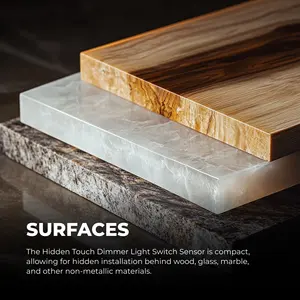 Interrupteur tactile à intensité variable pour panneau en bois DC12V 24V 5A 60W, interrupteur de surface dissimulé pour bande <span class=keywords><strong>LED</strong></span> - Product Image 6