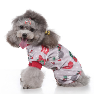 Vêtements pour chien en polaire <span class=keywords><strong>corail</strong></span> chaud, extensibles, avec motif Père Noël, pour la décoration <span class=keywords><strong>de</strong></span> fête <span class=keywords><strong>de</strong></span> Noël et les tenues festives. - Product Image 1