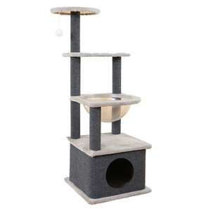 Menara Pohon Kucing Premium dengan Kandang Tempat Persembunyian & Tempat Tidur Kapsul Transparan, Tiang Garuk Bertingkat untuk Hewan Peliharaan Dalam Ruangan - Product Image 1
