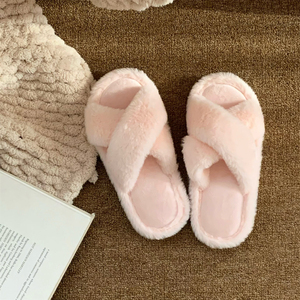 XIXITIAO Dames Pantoffels met Kruisband, Pluche, Stijlvolle Open Teen <span class=keywords><strong>Slippers</strong></span> voor Binnen en Buiten - Product Image 3
