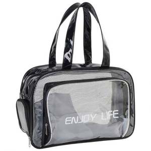 2024 Custom Logo Transparent Clear Bath Wash Fitness Travel Portable Makeup <b>Bag</b> Skincare <b>Toiletry</b> <b>Bag</b> <b>Small</b> Pvc Cosmetic Pouch - Product Image 1