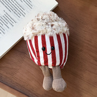 Pendentif en peluche mignon en forme de pop-corn de dessin animé, sac à suspendre, cadeau d'anniversaire pour enfants de 8 à 13 ans, en coton PP, unisexe