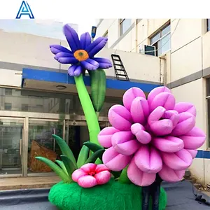 Beautiful high quality customize size design blow up huge big artificial inflatable flower potting for inflatable tree model