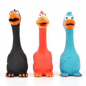 Giocattolo di masticazione del cane di pollo cigolante all'ingrosso dei giocattoli del lattice naturale del cane da compagnia di alta qualità - Product Image 5