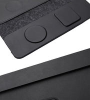 Housse pour ordinateur portable en cuir PU personnalisée 5 en 1 avec tapis de charge sans fil pour Macbook Air Pro 13 14 15 16 pouces