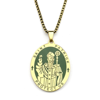 Collier Hip Hop en Acier Inoxydable Style Européen et Américain, Collier de Protection Saint Patrick Irlandais, Bijoux