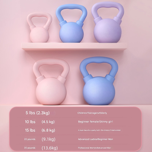 Nouvelle Kettlebell colorée en PVC respirant pour squats, haltères de <span class=keywords><strong>musculation</strong></span>, exercices de force, revêtement en poudre - Product Image 6