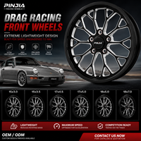PJ Drag Front Wheel Chrome Silver Bronze Gun Mental 5x114.3 15x3 15x3.5 17x4.5 18x5 18x7 untuk Mazda RX7 FD RX8 MX5