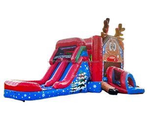 Combo de toboggan gonflable à thème de renne joyeux pour le divertissement des enfants dans les centres commerciaux et les parcs d'attractions - Product Image 2