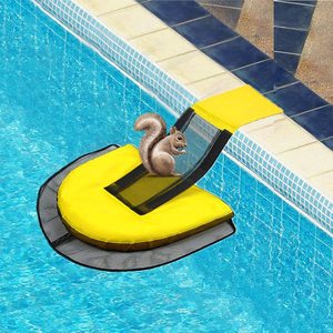 Swimming <b>Pool</b> Animal Escape Net Yellow Buoy With <b>Slide</b> For Frogs And Small Animals Reusable Oxford Cloth PVC Float - Product Image 2