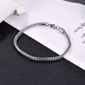 Hovanci Tối Giản Thiết Kế Cổ Điển Unisex Người Đàn Ông Của Punk Rock Cuba Liên Kết Chuỗi Vòng Đeo Tay Thép Không Gỉ Chunky Đồ Trang Sức - Product Image 3