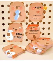 Bloc-notes autocollants mignons en forme de capybara, notes adhésives pour étudiants, mémo, dessin animé, irrégulier, autocollants N fois, bloc-notes